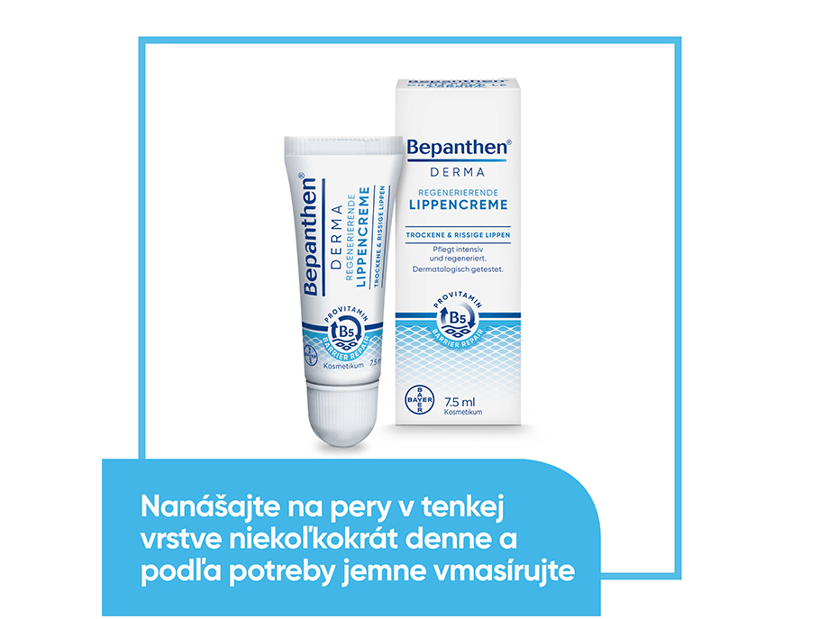 Bepanthen DERMA Krém na pery použitie
