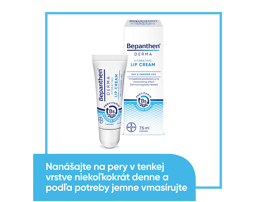 Bepanthen DERMA Krém na pery - Použitie